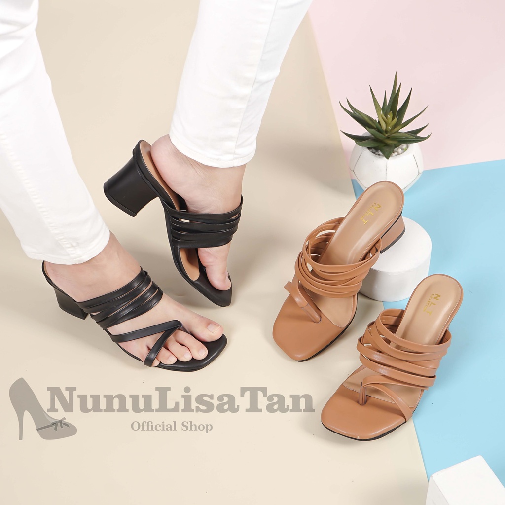 NunuLisaTan - High Heels Wanita Tinggi 3cm Korea tali nuna