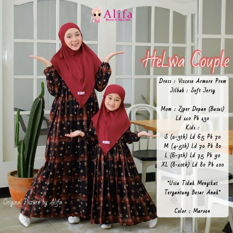 HELWA COUPLE DRESS GAMIS COUPLE IBU DAN ANAK BISA DIBELI TERPISAH ORI