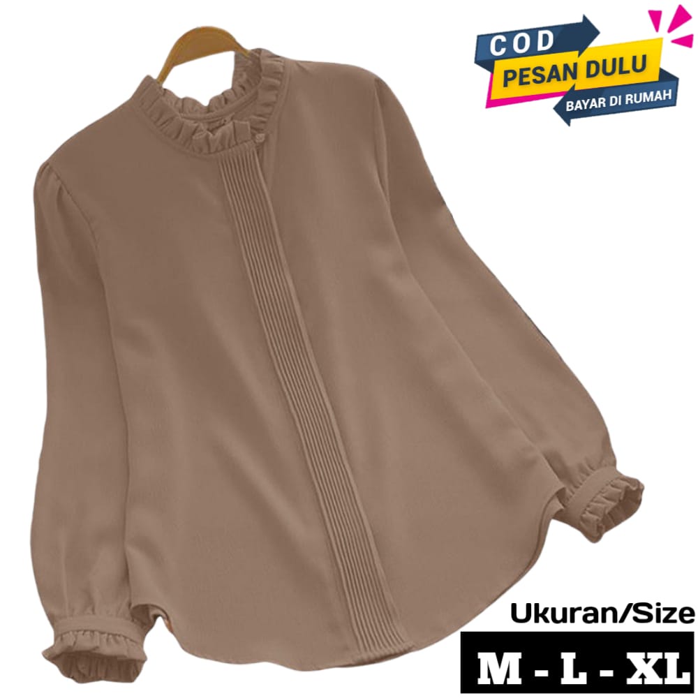 Atasan Blouse Wanita Dewasa Lengan Panjang Kekinian | Baju Atasan Blus Wanita Terbaru Busui Friendly