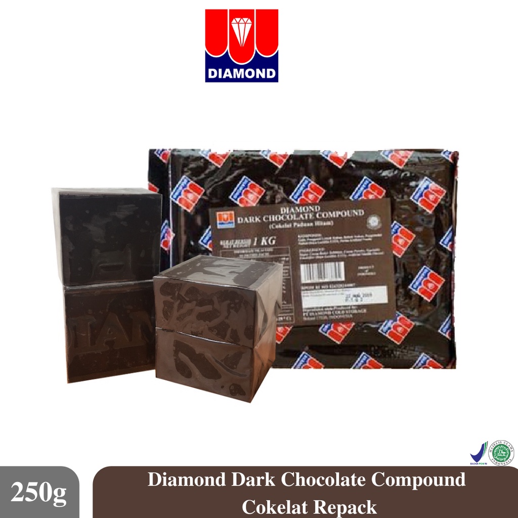 

Diamond Dark Chocolate Compound 250g Cokelat Repack