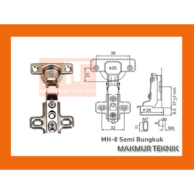 Engsel Sendok Mini Huben MH