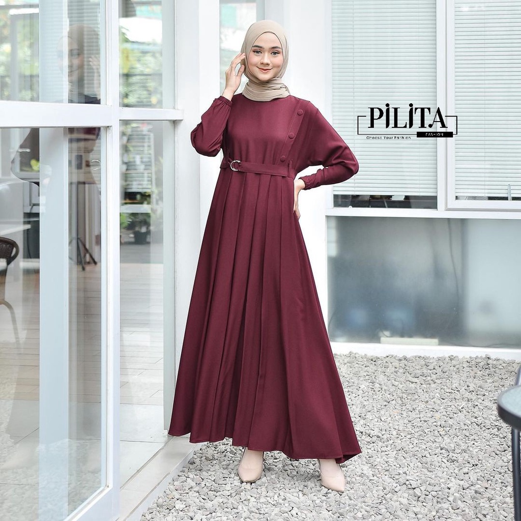 IL - Mahya Dress Gamis Wanita Muslim | Maxy Dress Wanita Belt Terkini