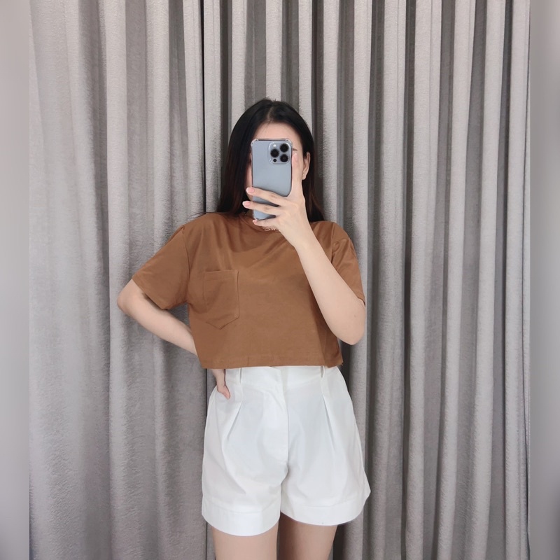 Nora pocket crop / Crop top / Atasan wanita crop