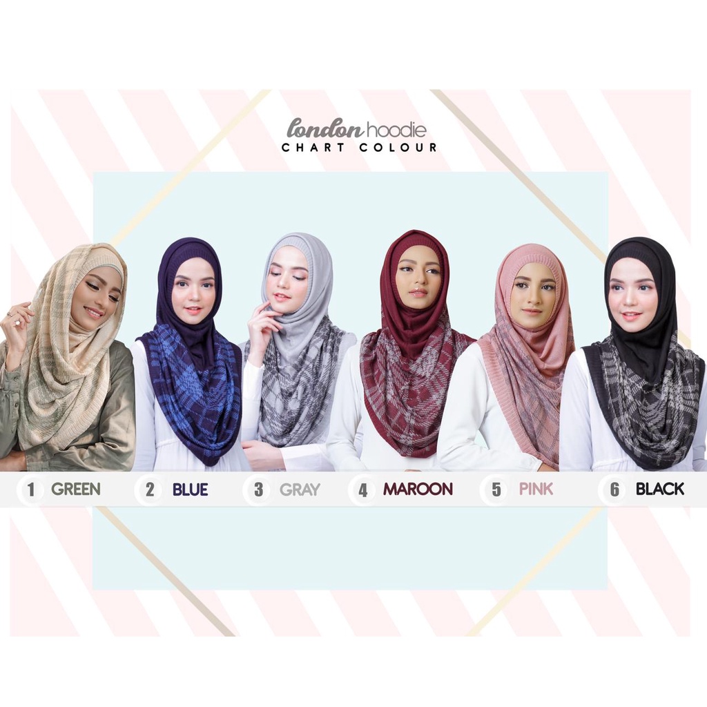 Hijab Rajut Instan Hoodie London