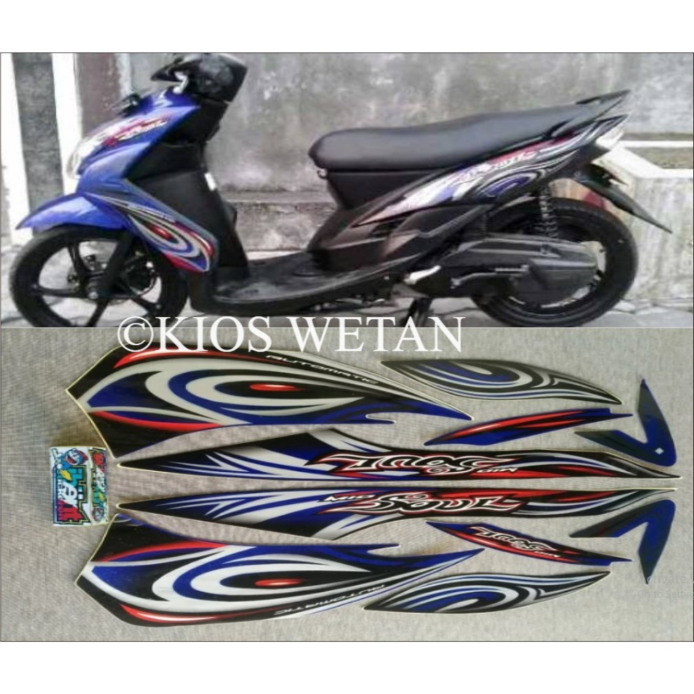 STRIPING MIO SOUL BIRU  2008 STIKER LIS STANDAR ORI YAMAHA POLET