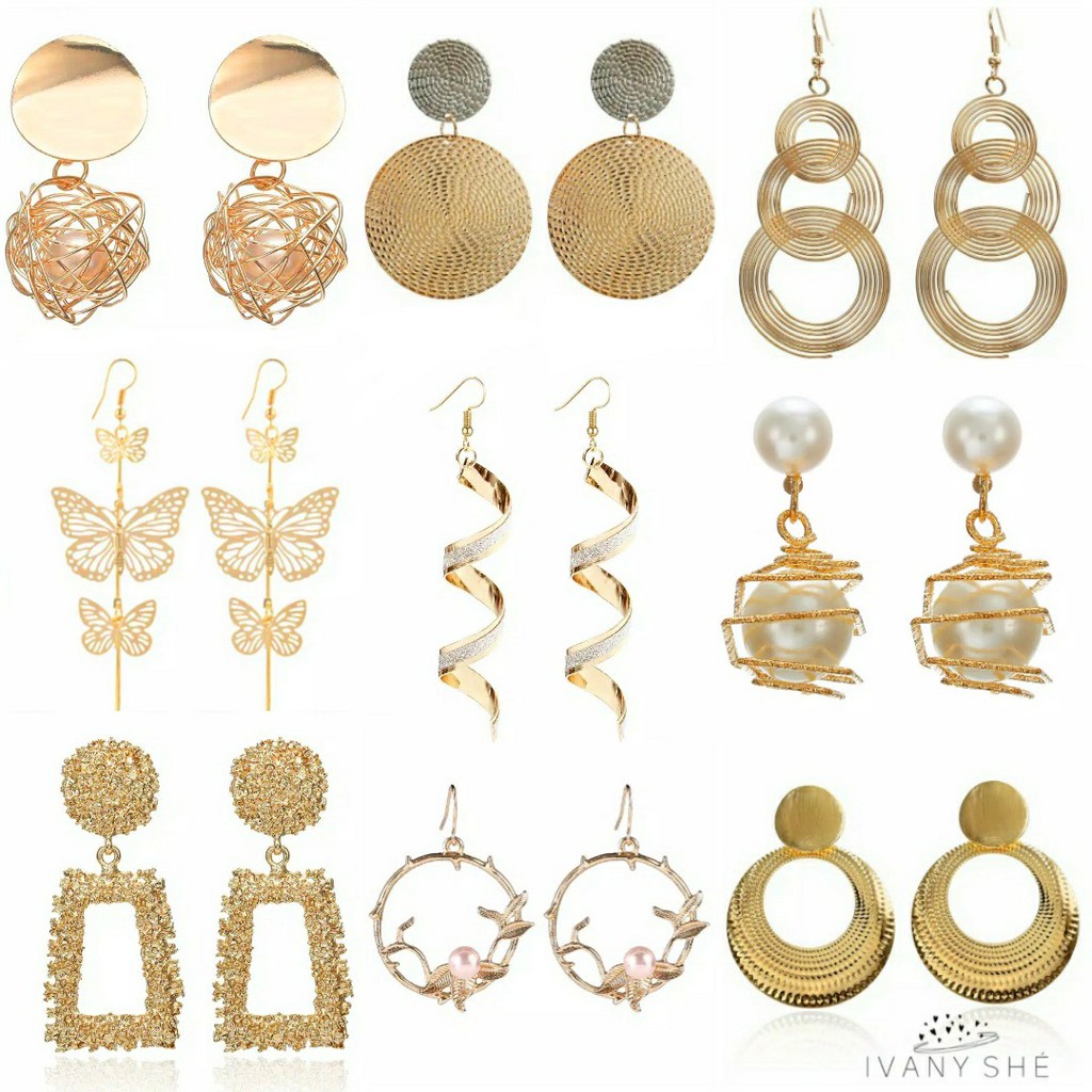 (Cek Variasi/Video) Anting korea perhiasan Earrings Aksesoris Fashion