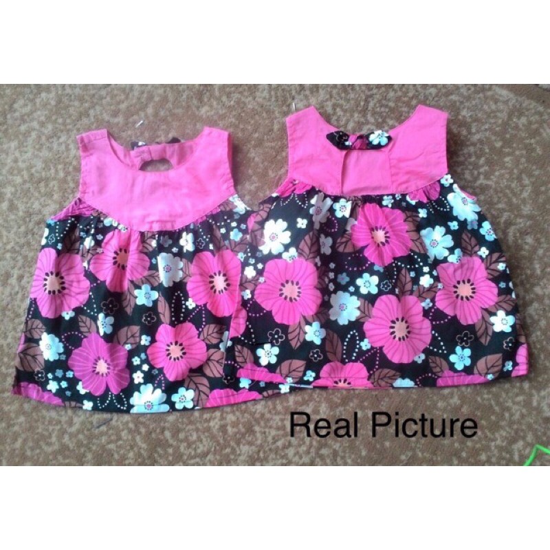Blouse kutung Lavido pink floral/blouse tanpa lengan anak perempuan/Blus lavido