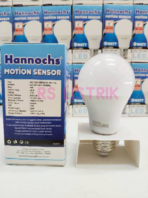 Lampu LED Hannochs Motion Sensor 9w / LED Sensor Gerak