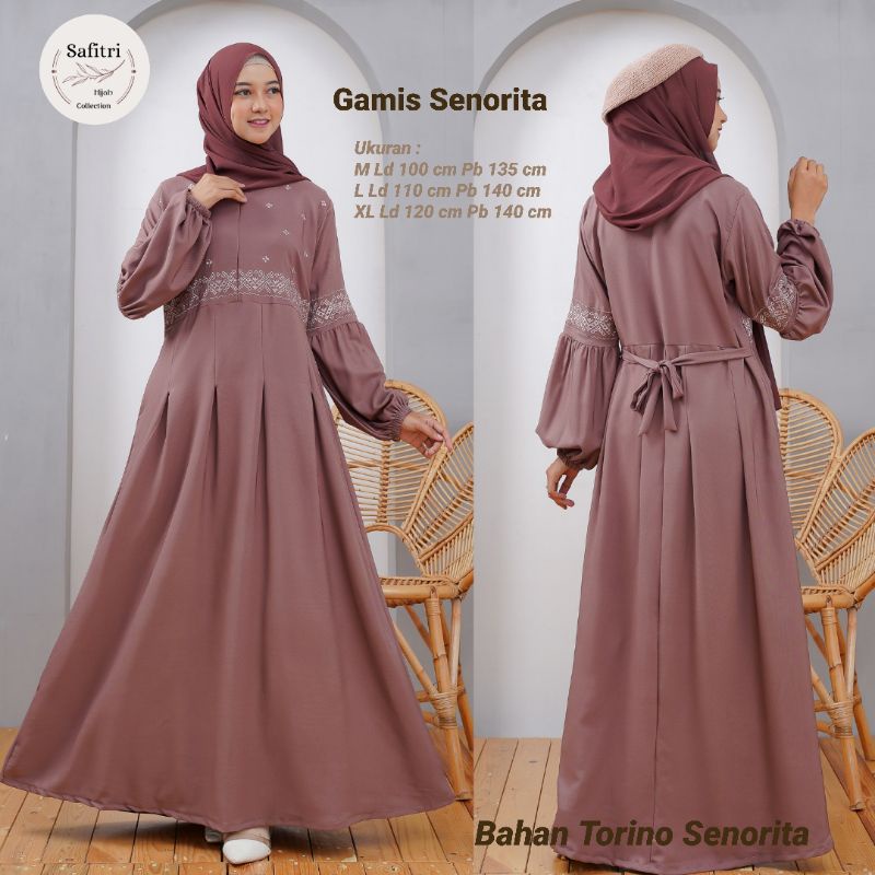 TANIA DRESS 1 bahan Torino Senorita aplikasi bordir busui bumil friendly by Safitri Fashion