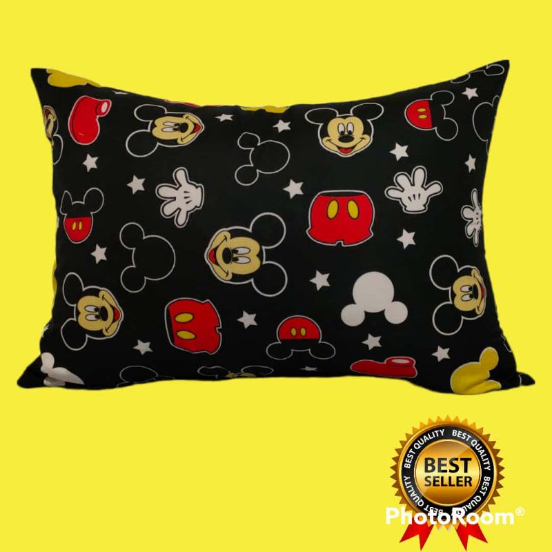 Sarung bantal tidur motif polkadot bahan MIKROTEX model pake RISLETING