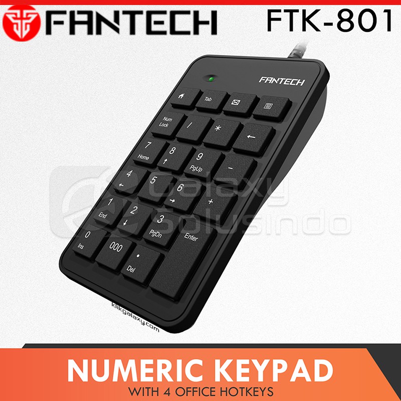 FANTECH FTK-801 FTK801 Numeric Keypad with 4 Office Hotkeys