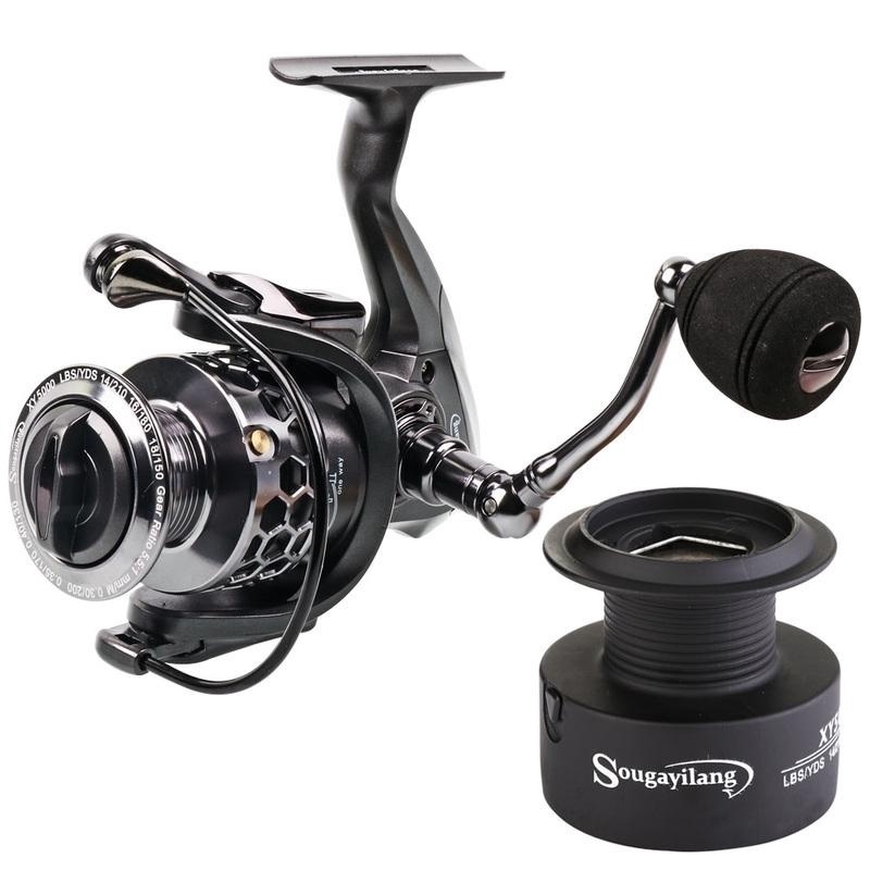 Sougayilang Gulungan Pancing 13 + 1BB Ringan Ultra Halus Logam Aluminium Spinning Fishing Reel dengan Spool Gratis