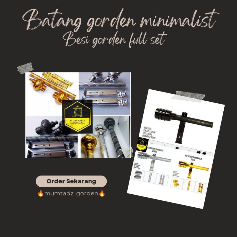 BATANG GORDEN MINIMALIS/BESI GORDEN FULL SET