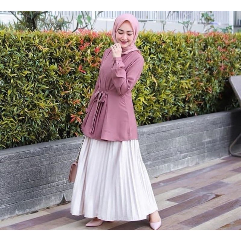 Rok Plisket JUMBO putih //ROK PLISKET WARNA PUTIH | ROK PLISKET WARNA BEST SELLER