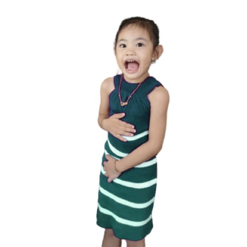 DRESS RAJUT ANAK STRIP BOLDA 1-4 TH