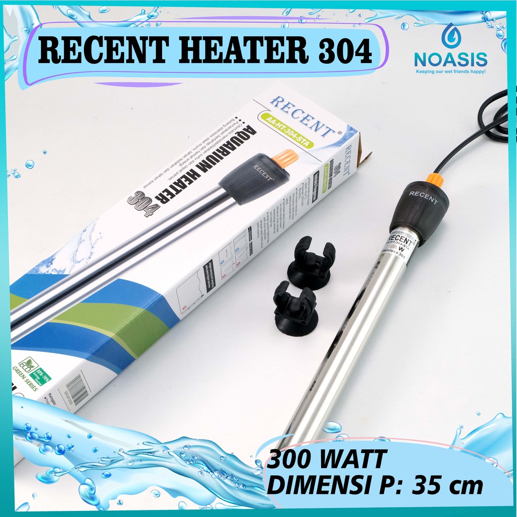 HEATER AQUARIUM RECENT AA-HT-304 STAINLESS 300 WATT PENGHANGAT AIR