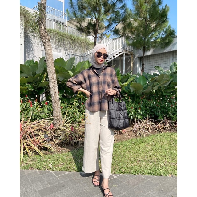 ANNA SHIRT / KEMEJA TARTAN WANITA-BRUNETTE
