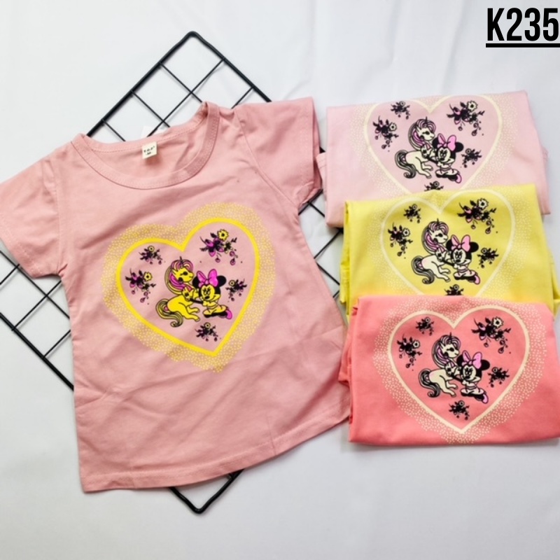 Atasan Kaos Anak Bayi Cewek Perempuan 6bln-2thn Import