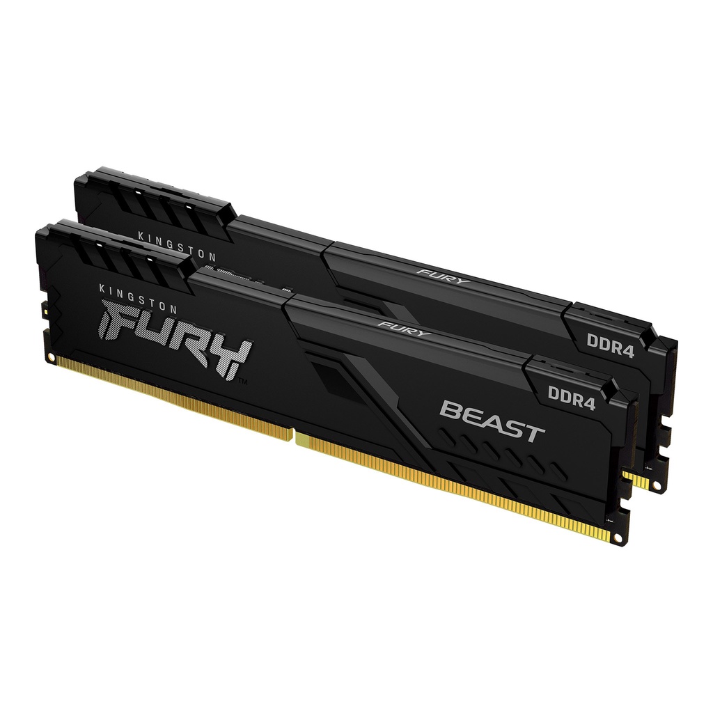 RAM Kingston Fury Beast 16GB Kit 2666 (8Gx2) DDR4 Black Memory 2666MHz