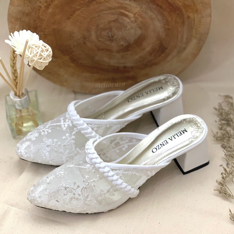 Meliaenzo - Sendal Hak Brukat | Sendal Wedding | Heels wanita