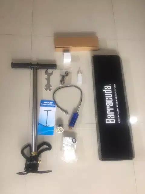 POMPA PCP BARRACUDA TERLARIS 4500 PSI STAINLESS STEEL DAN HITAM KAKI LIPAT FILTER BESAR