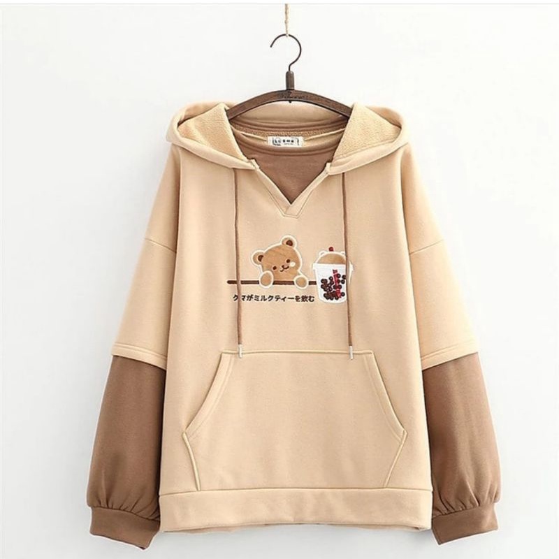 sweater tedi bear/sweater beruang/sweater bear coklat lucu/jaket cewek lucu/jaket korea jepang