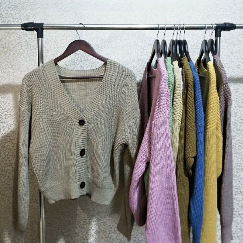 CARDIGAN RAJUT WANITA / ELLENA CROP CARDYE12 GET/ MIDI KARDIGAN / KARDIGAN RAJUT PREMIUM / BASIC CARDIGAN