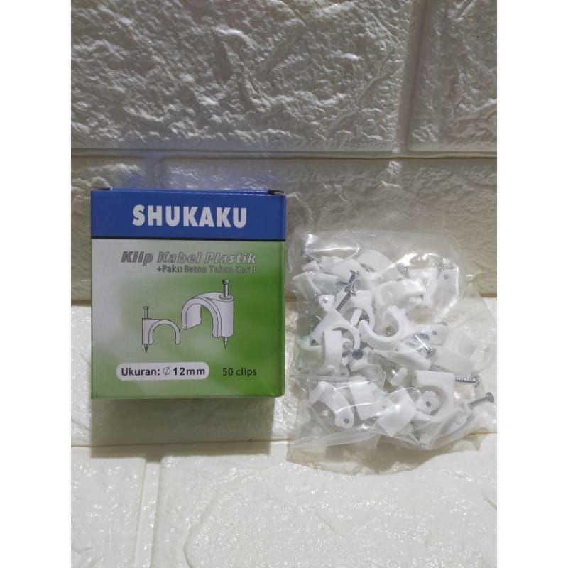 Klem Kabel Beton/ Cable Clip Beton/ Paku Klem Kabel 7mm/ 8mm/ 9mm/ 10mm/ 12mm/ 18mm/ 20mm/ 22mm Shukaku