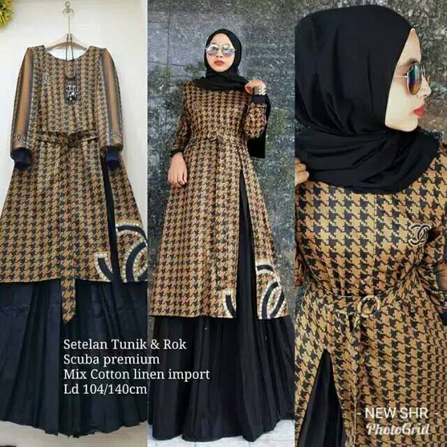 1000% ORI SHR IMPORT. STELAN TUNIK DAN ROK