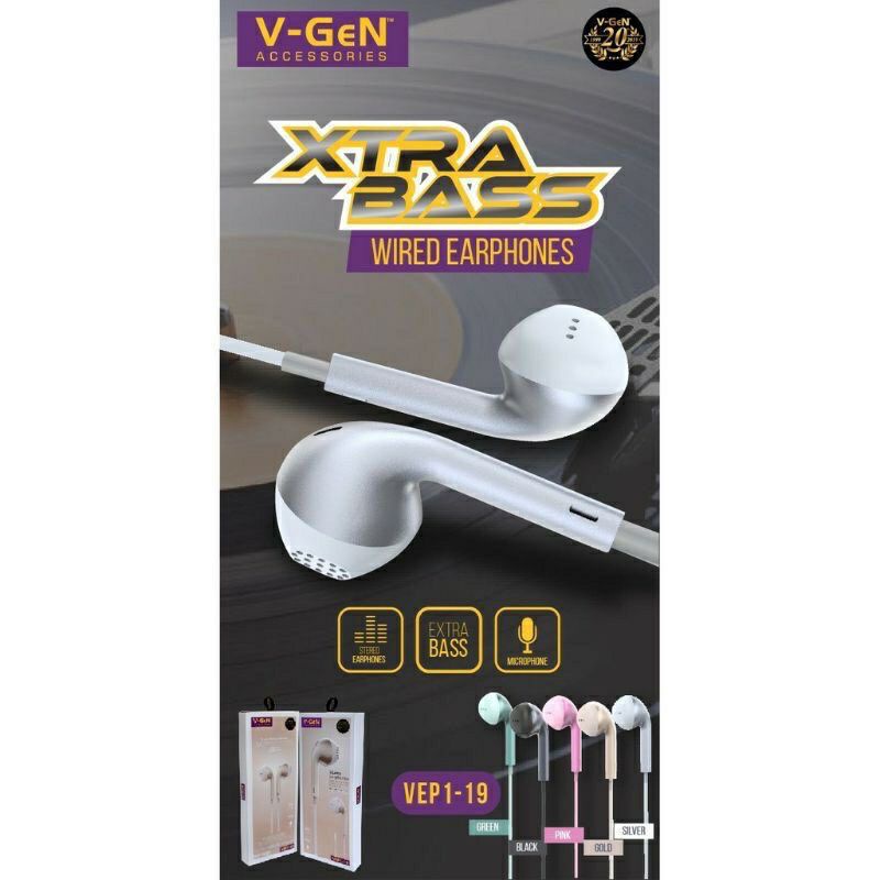Handsfree V-Gen VEP1-19 VEP1-06 VEP1-23 VEP1-11 Headset Earphone Extra Bass Suara Jernih