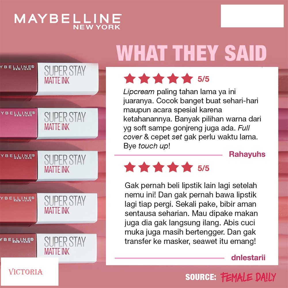 (Part 2) CITY-Rogue Reds Edition Super Stay Matte Ink Maybelline Superstay Lip cream (VC)