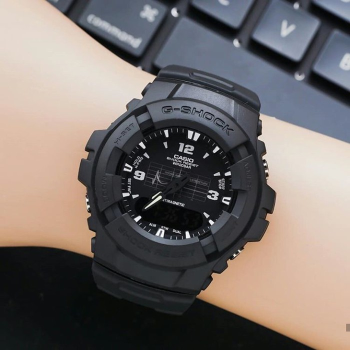 MURAH MERIAH G SHOCK G 100 BB GSHOCK G100BB FULL BLACK   Hitam Murah