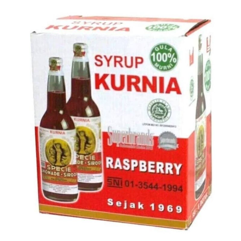 Syrup Kurnia Raspberry 600ml 1 box isi 6 botol sirup Sirup Kurnia