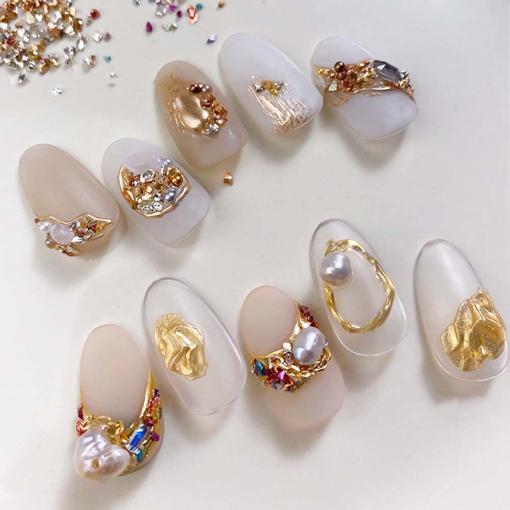 Agustinina Shell Batu Nail Art Dekorasi Gaya Jepang Permen Warna Symphony Tipis Slice Natural Crushed Stone Abalone Shell Slice DIY Perhiasan Kuku