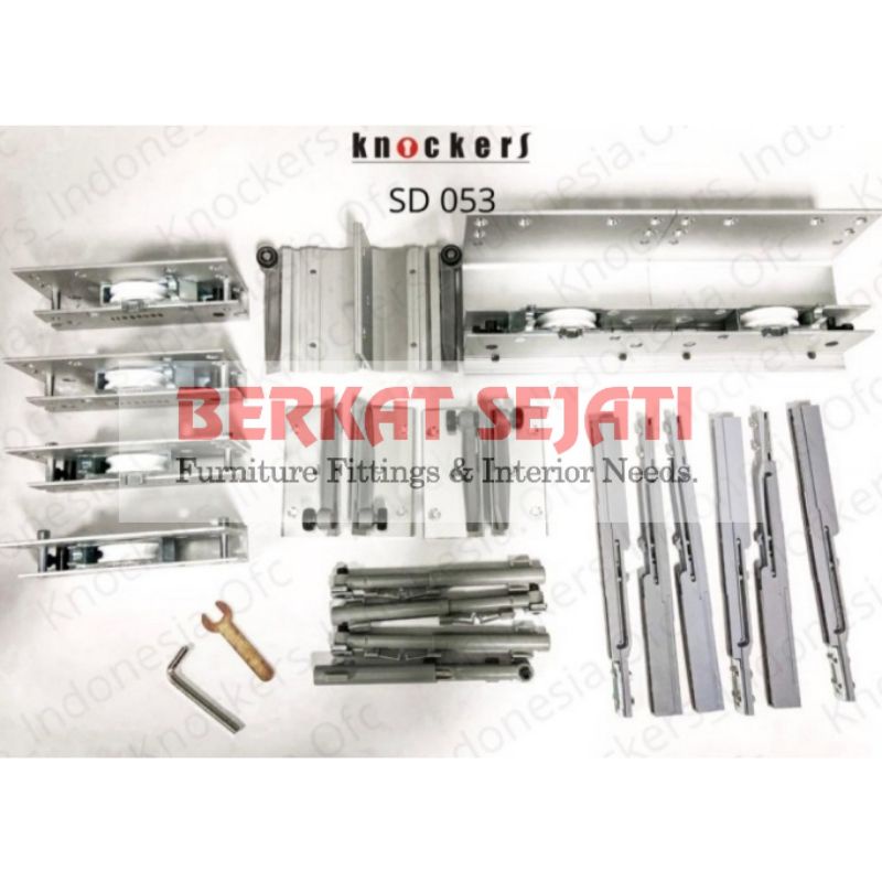 Roda Pintu Lemari Sliding Knockers SD 053 - 3 Pintu 3.5 Meter Slowmotion