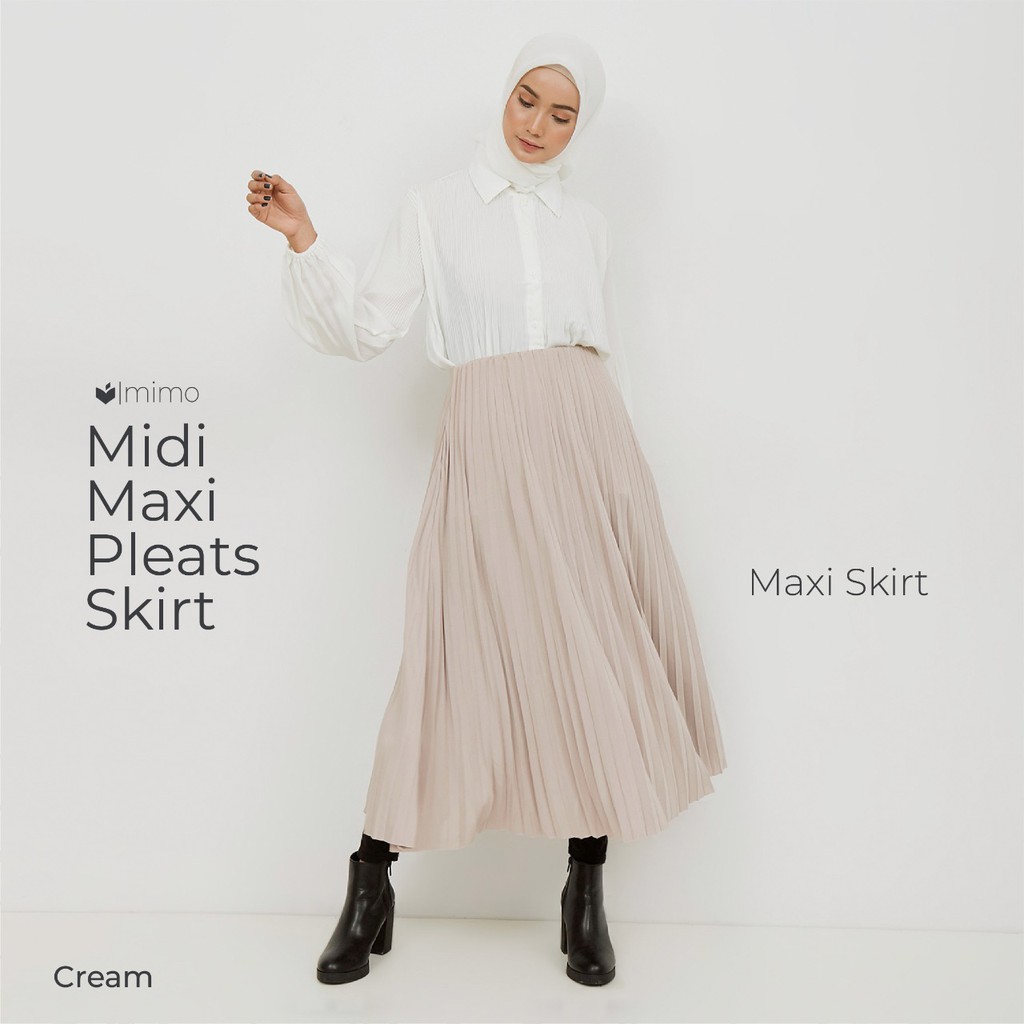 Midi Maxi Pleats Skirt