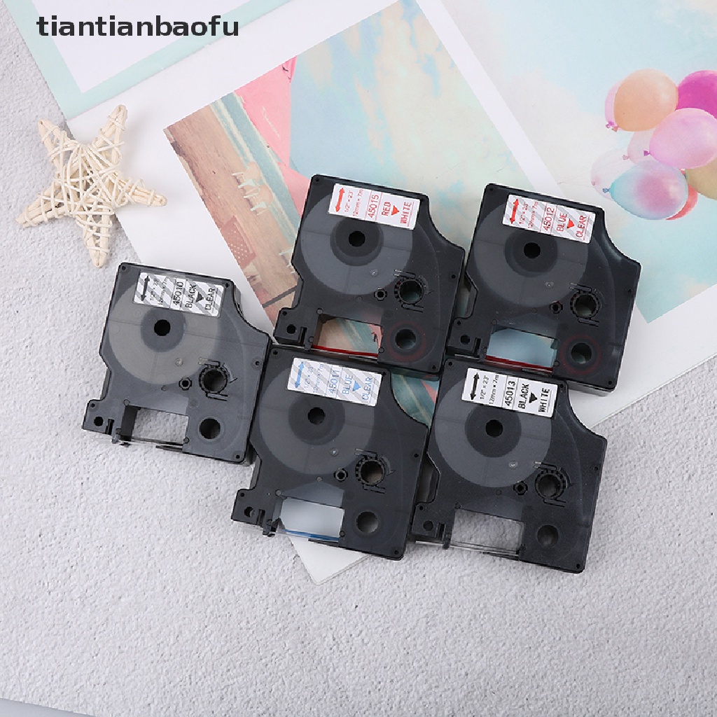 [tiantianbaofu] Compatible for DYMO 12mm D1 Black on Colors Label Tape 1/2'' LabelManager Refill Boutique