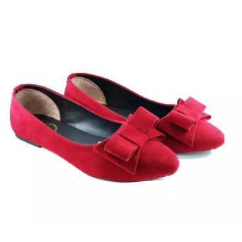 Sepatu Flatshoes Wanita Double Suede Pita