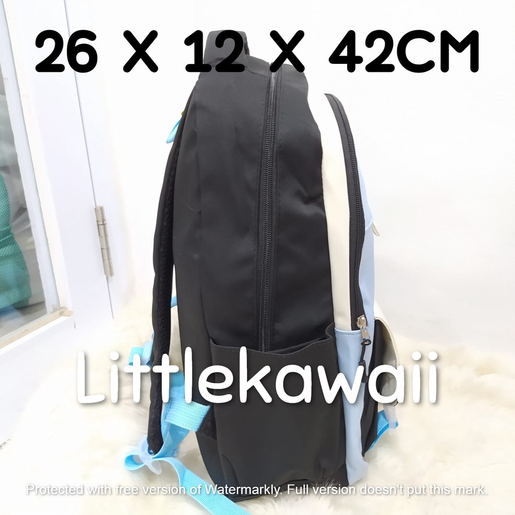 LK/Tas Ransel Laptop Backpack Parasut Sekolah Fashion Korean Style Anak Remaja Rabbit Gesper Shunyi Import