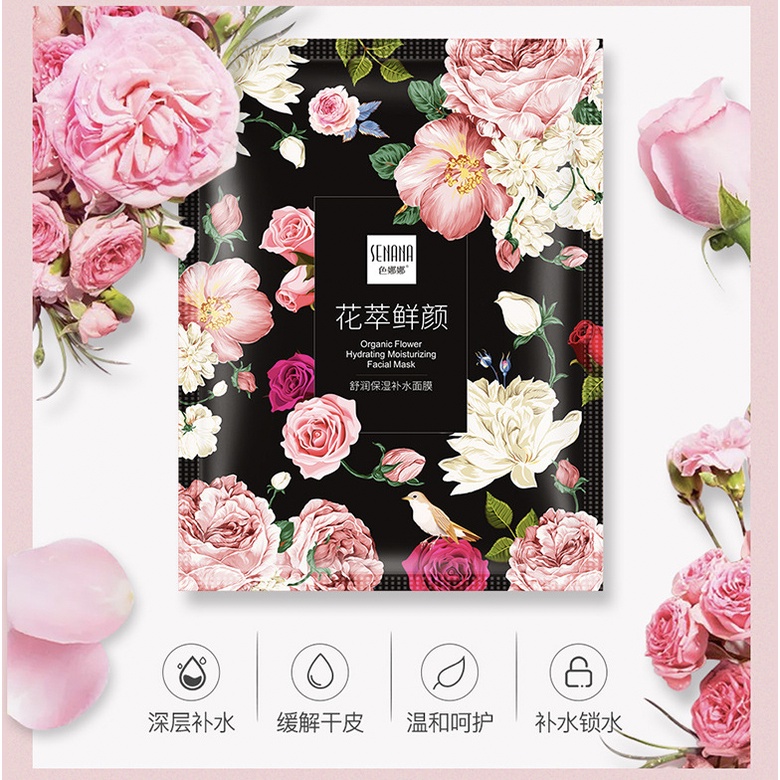 SENANA Masker Wajah Rose Sheet Mask Skin Pelembab BQ026