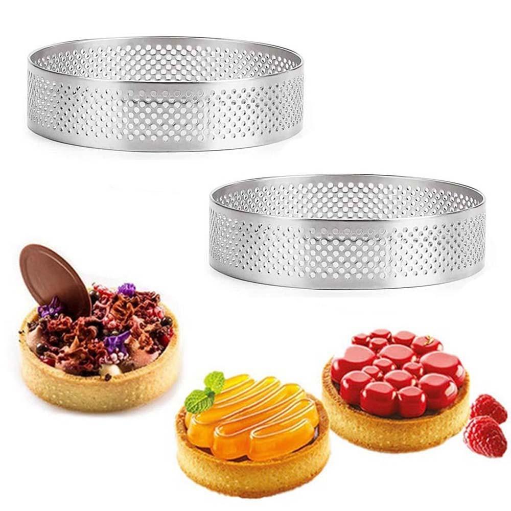 [Elegan] Tart Ring Mini Stainless Steel Tahan Lama Alat Dekorasi Bakeware Cookies Pastry Roti Kue Cetakan