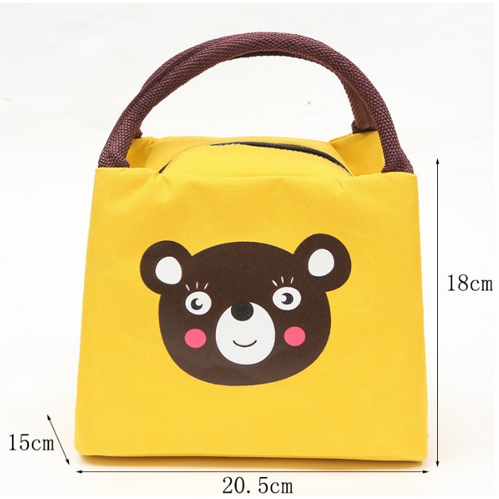 Grosir - T440 Tas Bekal Karakter Beruang / Lunch Bag / Perlengkapan Bekal Anak Sekolah