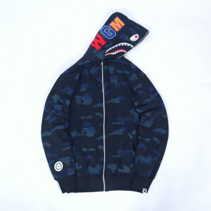 SWEATER HOODIE BAPE SHARK COMBI ZIPPER FULLTAG &amp;LEBEL