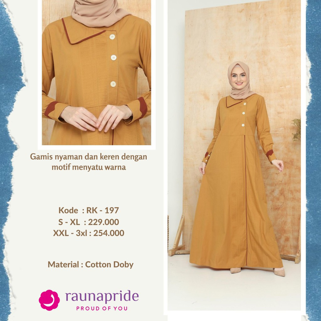 FASHION MUSLIM BDG Gamis Rauna RK 197 198 199 / Dress Muslim