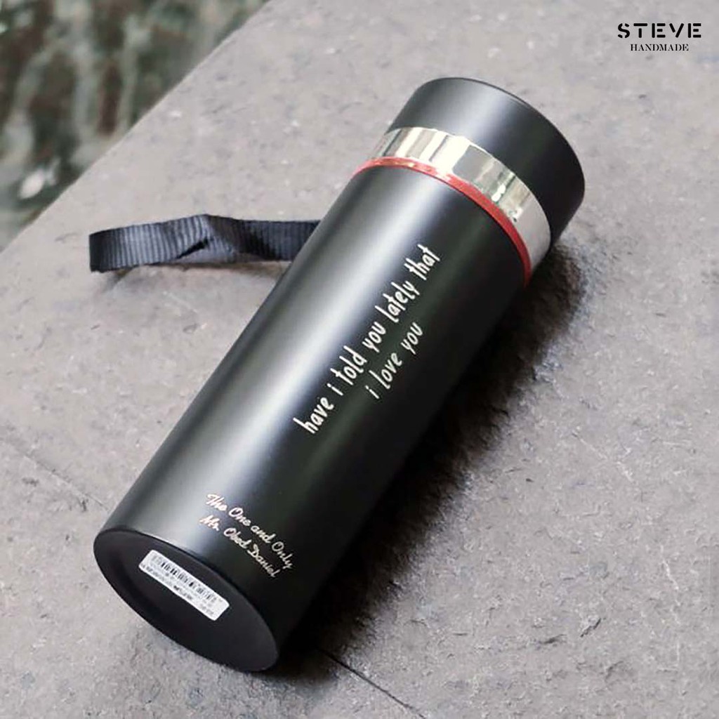 Botol minum stainless termos vacuum tumbler travel mug TM0379 Black