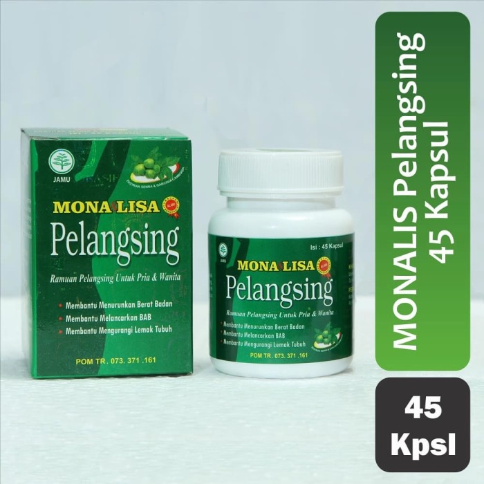 MonaLisa Pelangsing 45 Kapsul - 100% Bahan Alami [HerbaLove Indonesia BPOM]