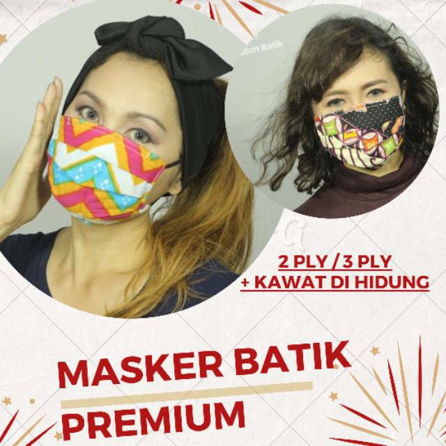 Masker Kain XO Premium 3Ply Kawat Hidung - Masker Batik - Masker Scuba Hijab - Masker Anak Kawat