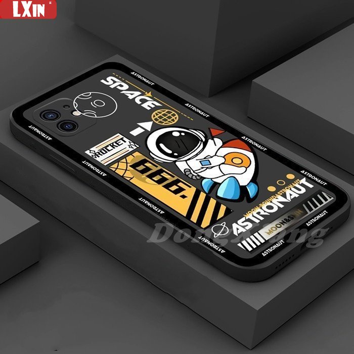 Soft Case TPU Motif Astronot Luar Angkasa Untuk IPhone 13 Pro Max 11 12 Xr XS 6 6S 7 8 Plus