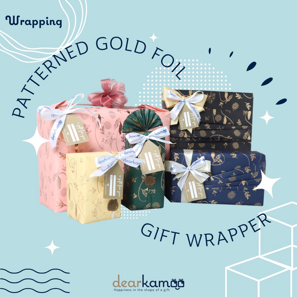 

Patterned Gold Foil Wrapping Paper / Kertas Kado motif Emas / Bungkus Kado