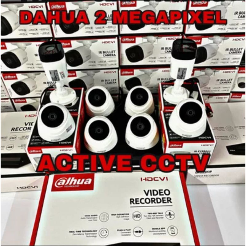 PAKET KAMERA CCTV DAHUA 2MP 8 CAMERA 8 CH CHANNEL 1080p FULL HD KOMPLIT SIAP PASANG 8ch 8channel